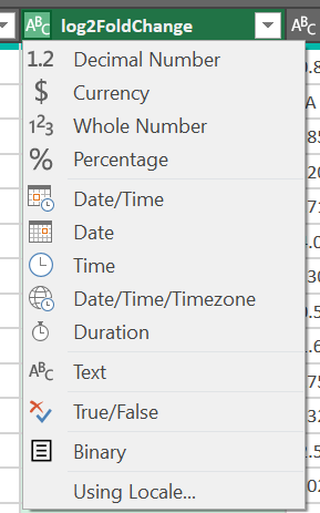 Excel Data Convert Menu