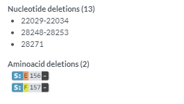 Nexclade deletions/gaps