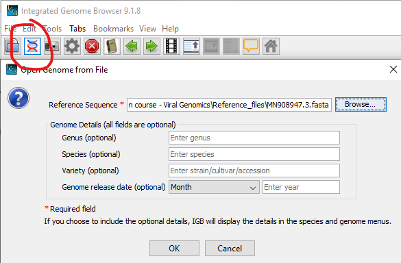 Open Fasta as Genome